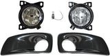 Kozak Black Plastic Bumper Extension Corners Pair With Brackets and Fog lights with bezels for Kenworth T660 -