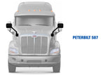 Hood Mirrors Black Set Peterbilt 587