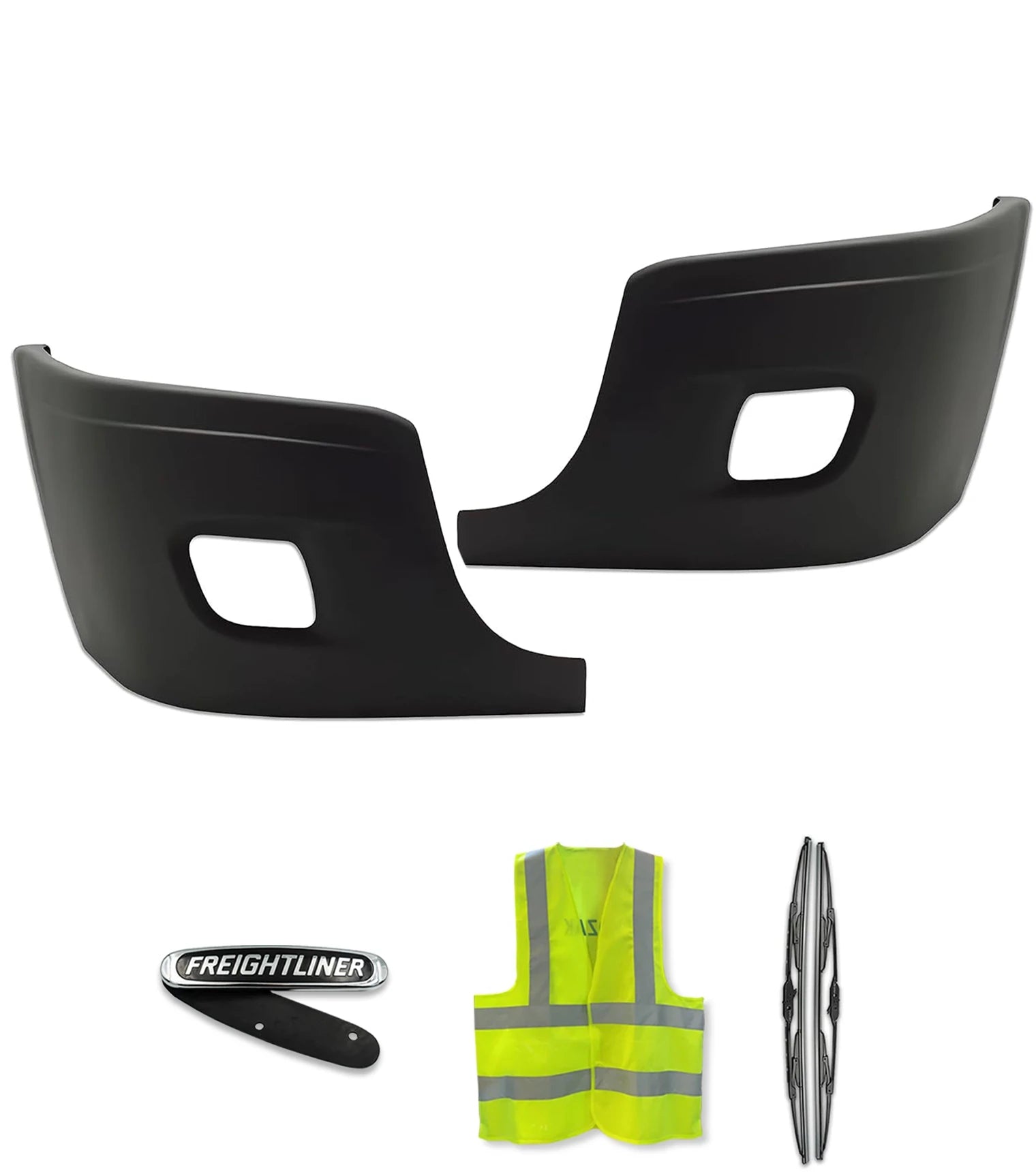 Bumper Corners Outer With Fog Holes Set 2008-2017 Freightliner Cascadia 125 113