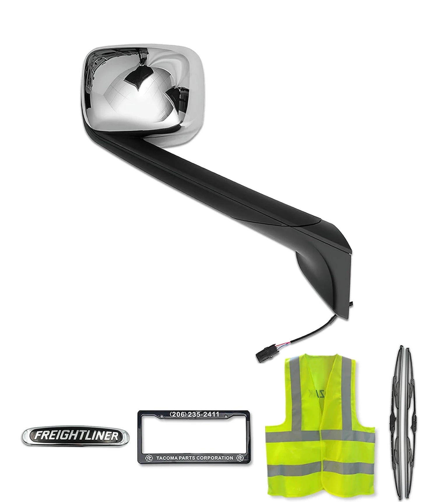 Hood Mirror Chrome Passenger 2018+ Freightliner Cascadia 126 116