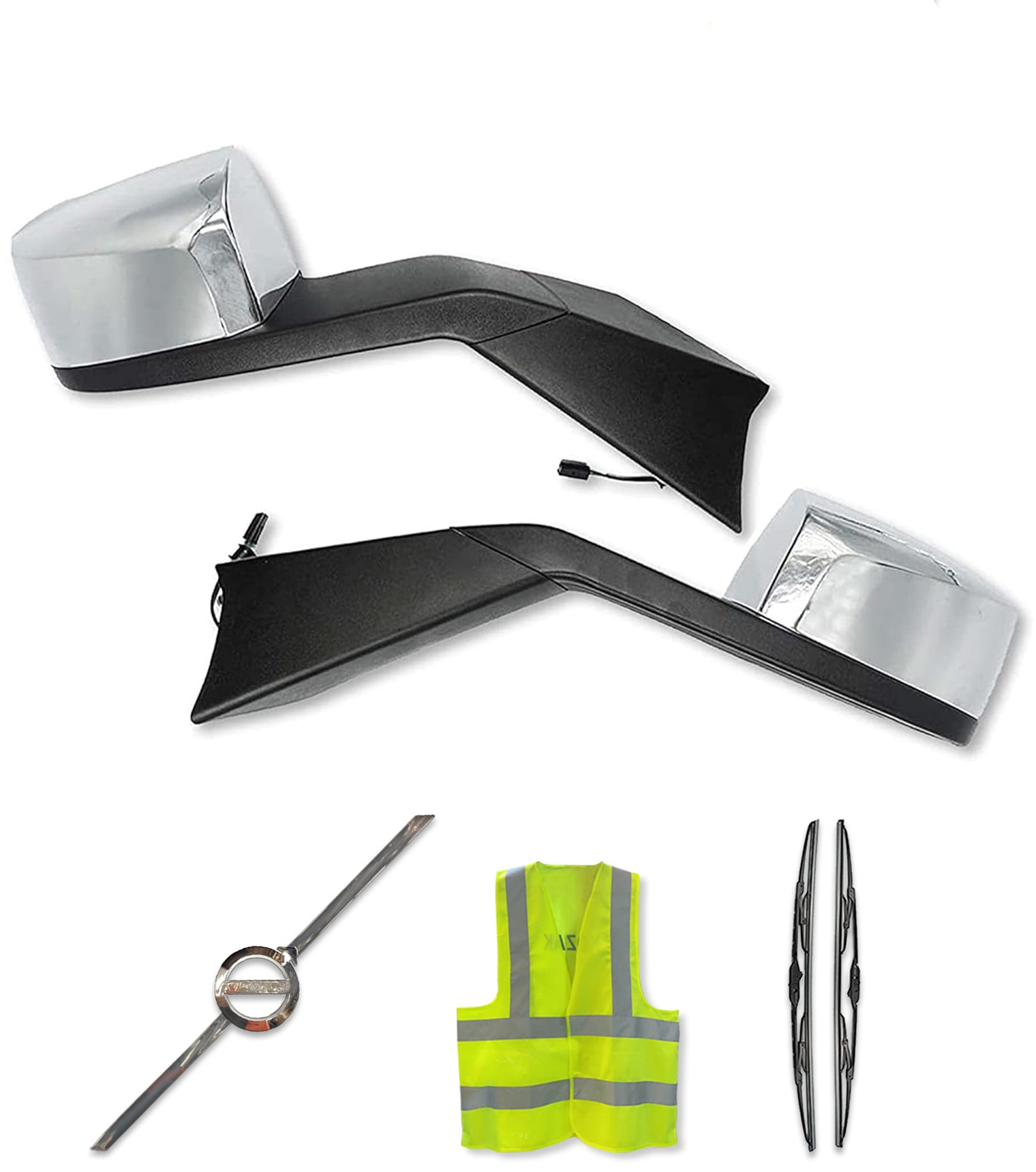 Hood Heated Mirrors Chrome Set 2018+ Volvo VNL VNR