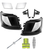 Bumper Corners No Fog Holes w/Chrome Trims & Brackets Set 2016-2017 Volvo VNL