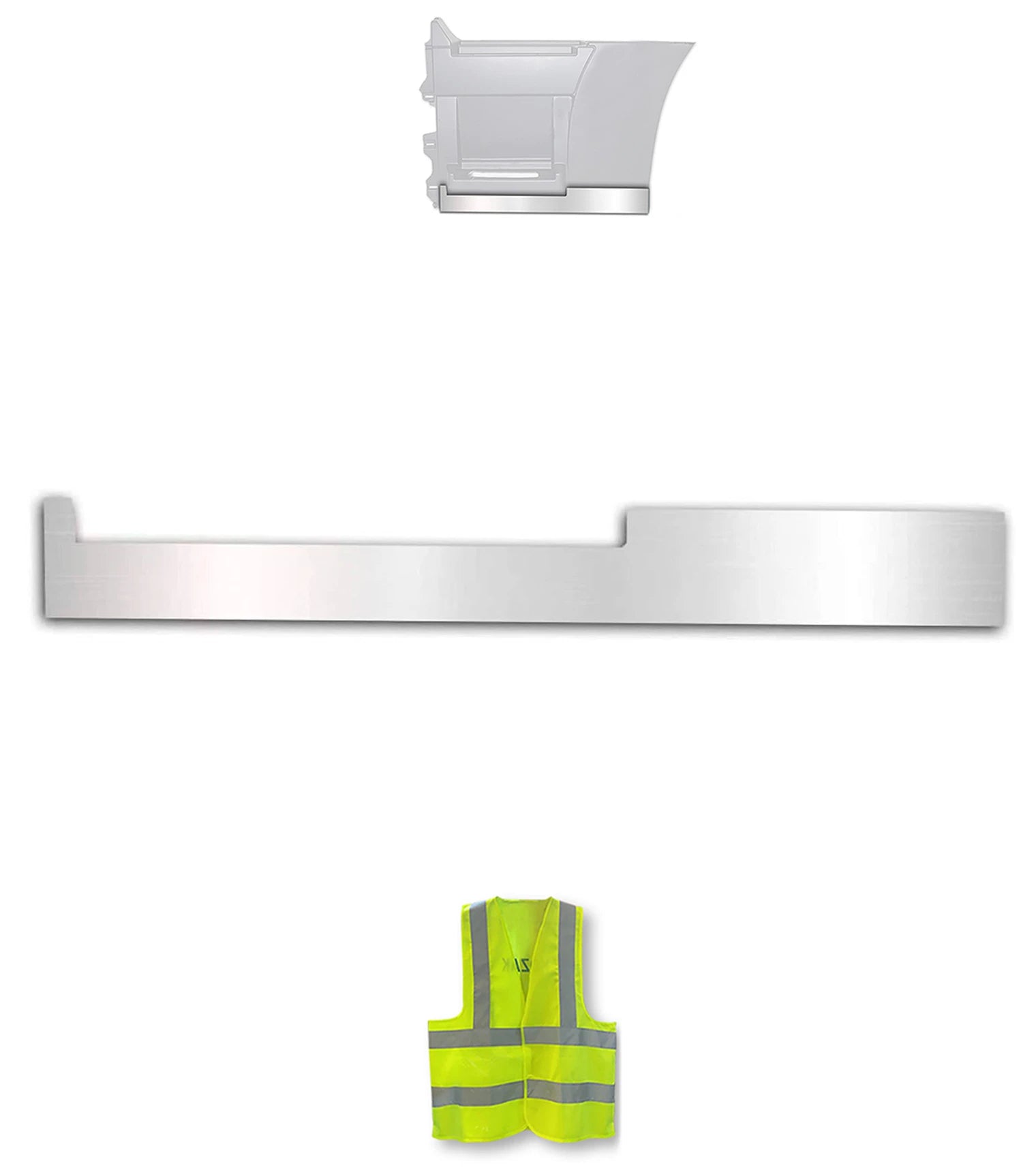 Stripe Chrome Trim for Rear Step Fairing Panel 37" (95 cm) Driver Side (14L) 2004-2017 Volvo VNL