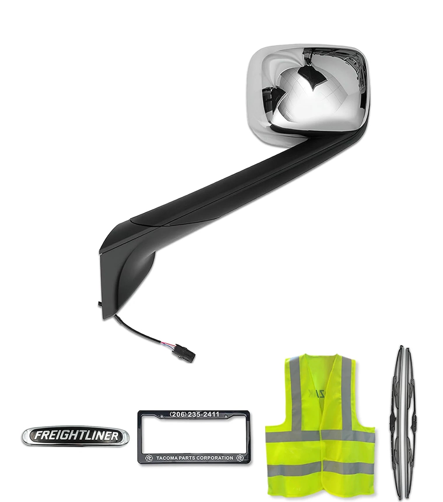 Hood Mirror Chrome Driver 2018+ Freightliner Cascadia 126 116