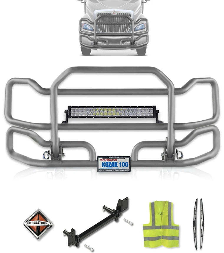 Front Grey Grille Guard Large 2008+ International Prostar (plastic bumper)