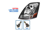 Headlight with LED bar Chrome Driver 2004-2017 Volvo VNL VNX VT