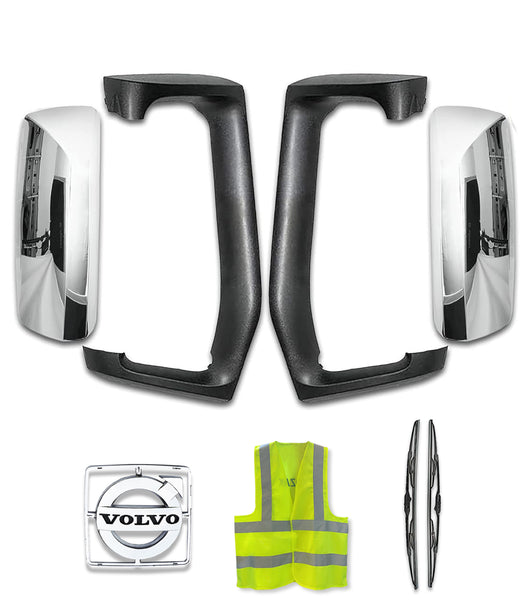 Mirror Arms and Chrome Door Mirror Covers Volvo Set 2004+ VNL VNM VNX