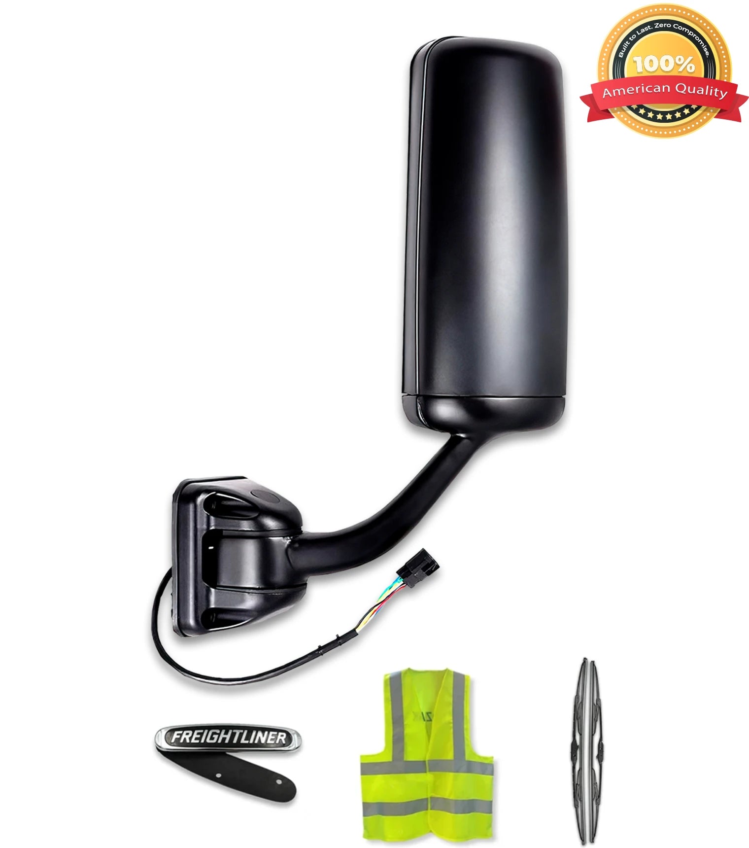Heated Door Side Mirror Black Driver 2008-2017 Freightliner Cascadia 125 113