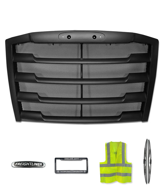Front Grille Black with Steel Bug Screen 2018+ Freightliner Cascadia 116 126