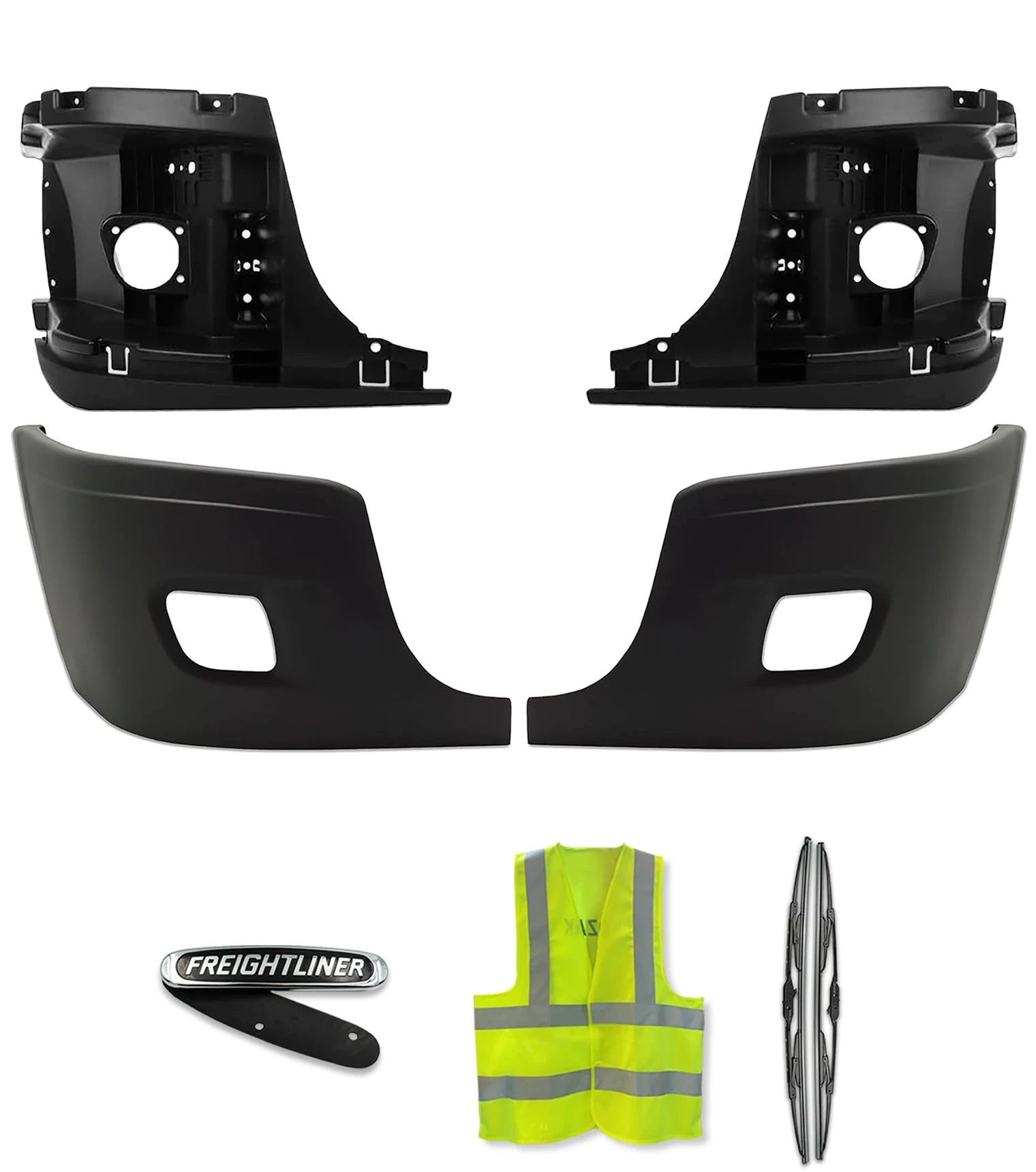 Bumper Corners Outer and Inner With Fog Holes Set 2008-2017 Freightliner Cascadia 125 113