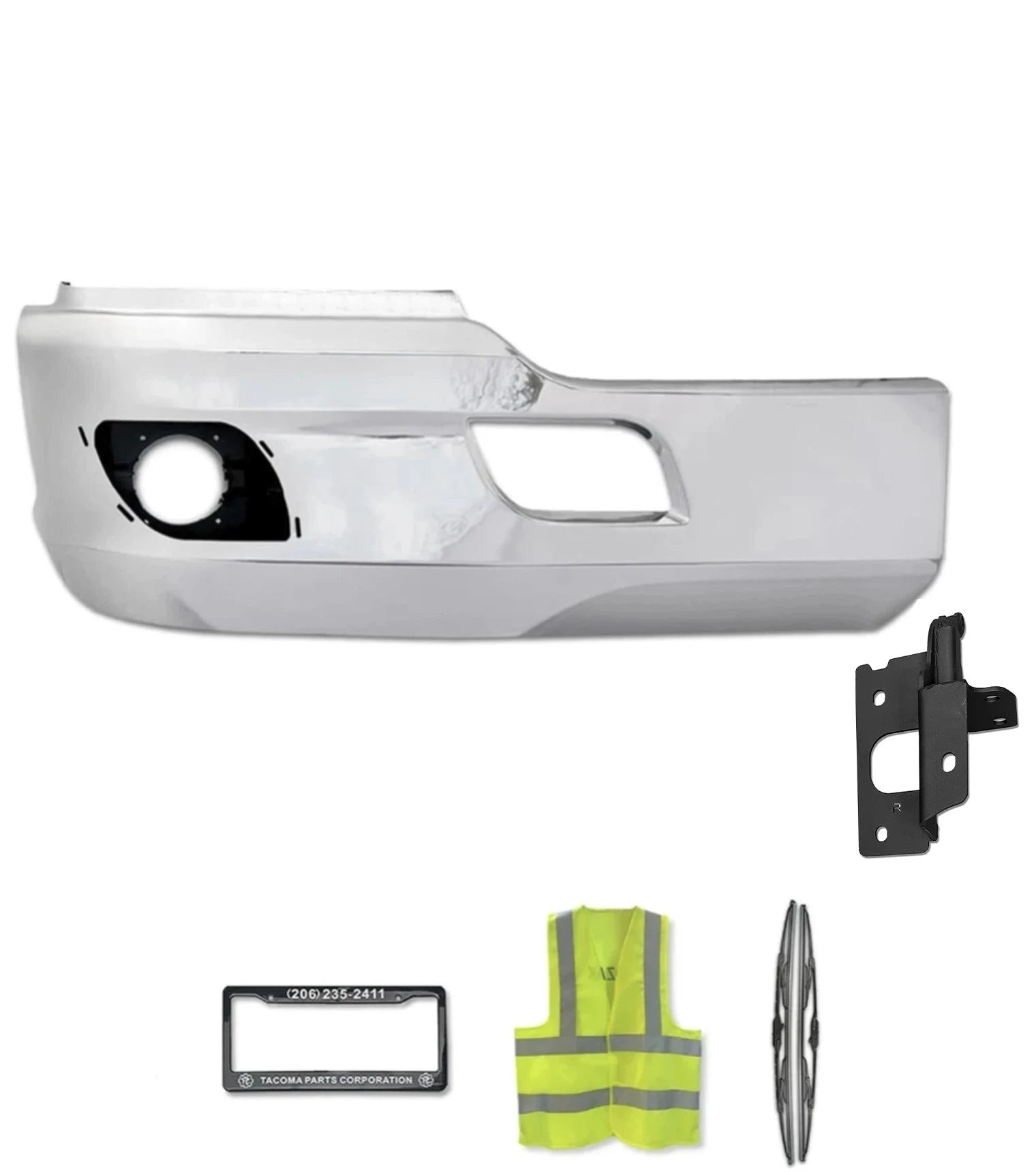 Bumper Corner With Fog Hole Plastic Chrome Passenger Kenworth T680