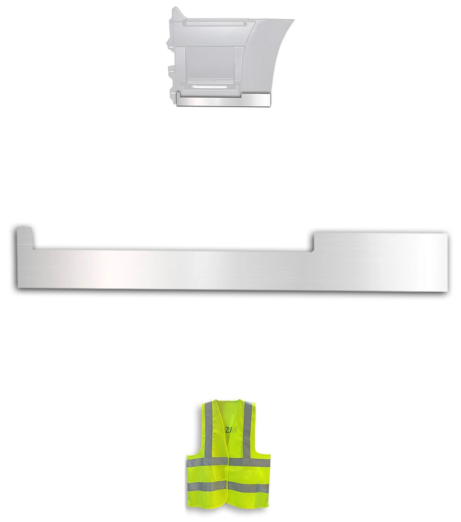 Stripe Chrome Trim for Rear Step Fairing Panel 33" (85 cm) Driver Side (12L) 2004-2017 Volvo VNL