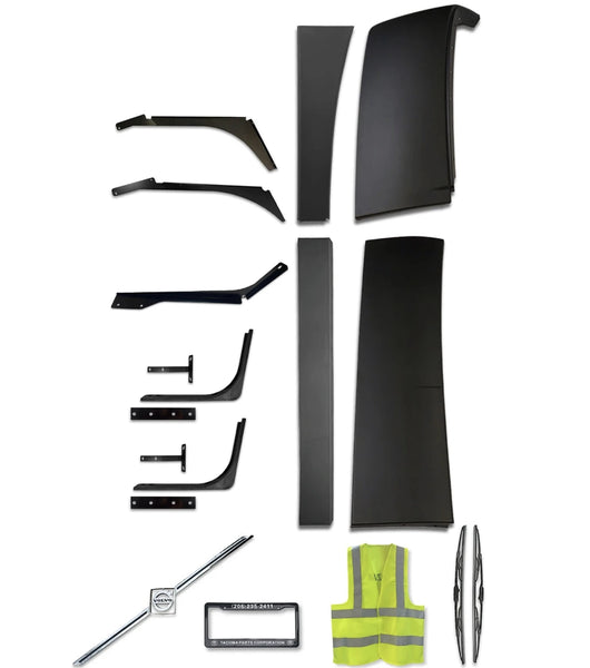 Lower and Upper Behind Cab Fairings With Extensions and Brackets Passenger 2004-2017 Volvo VNL