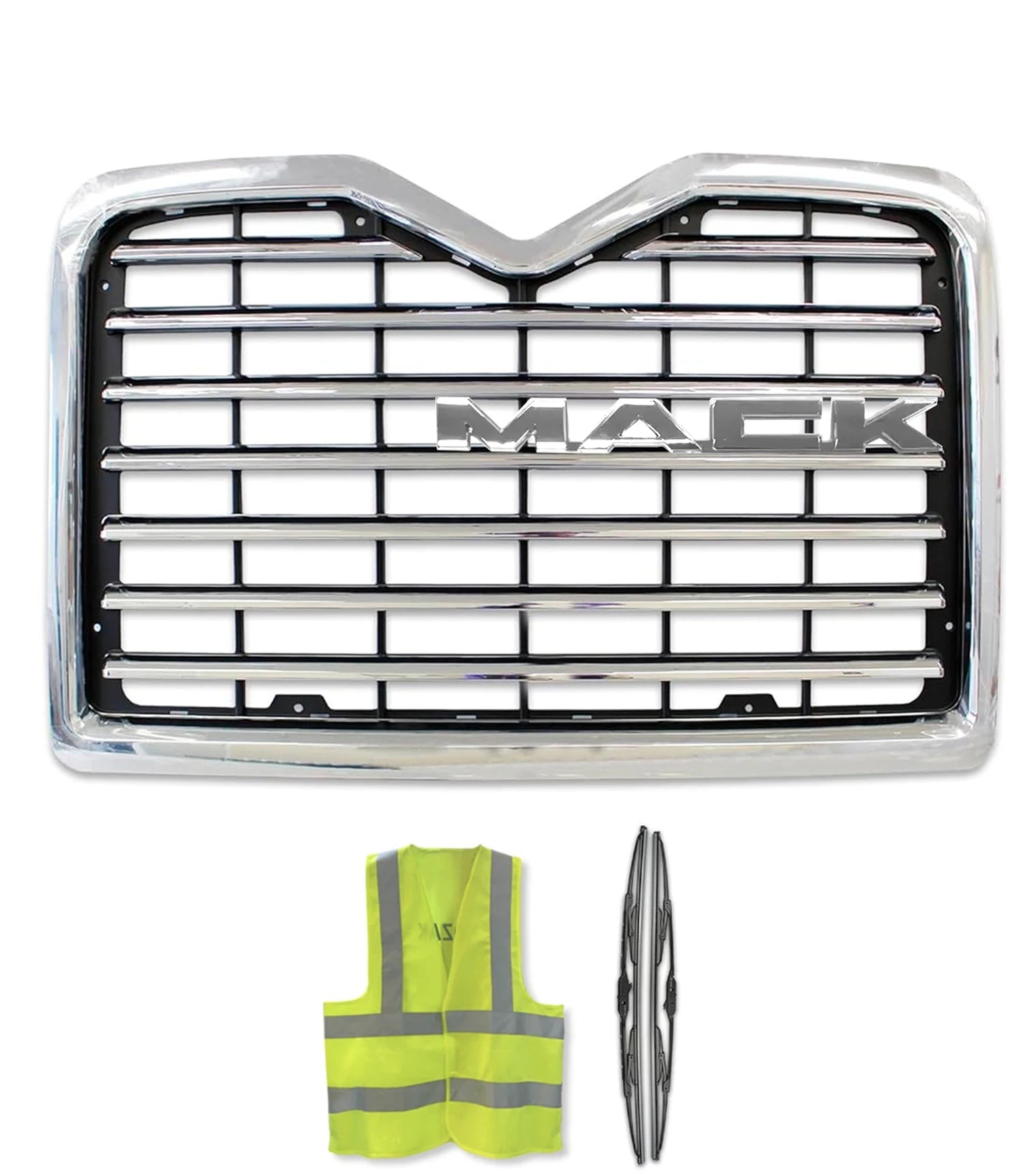 Grille with Logo Chrome 2002-2016 Mack Vision CXN613 CXU613