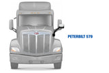 Hood Mirror Chrome Driver 2010-2017 Peterbilt 579