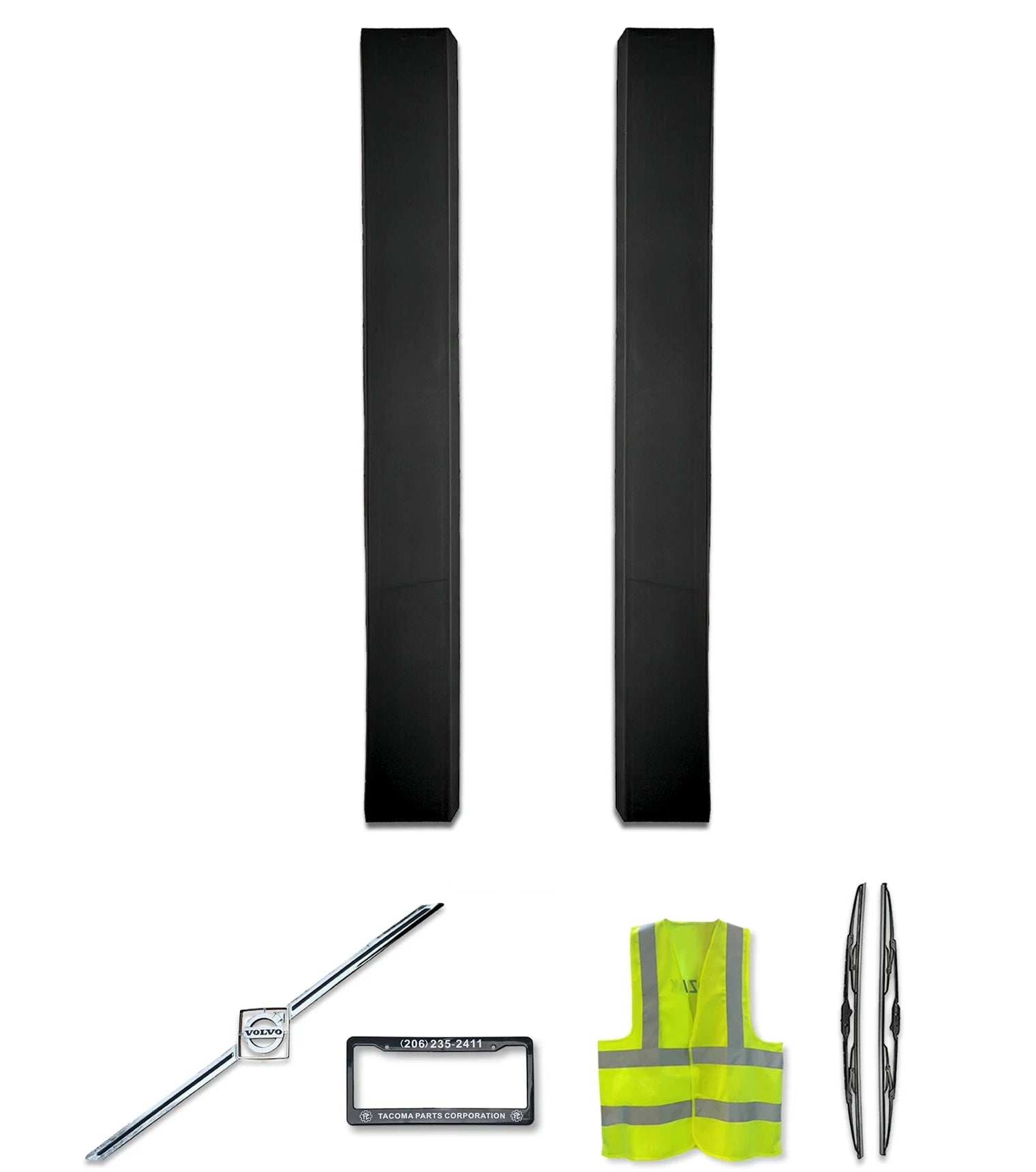 Lower Wind Cab Cabin Fairing Extensions Air Deflector Set 2004-2017 Volvo VNL