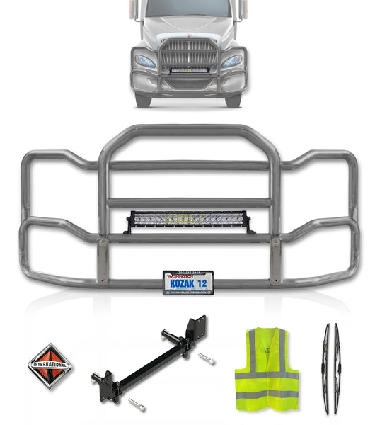 Grille Guard Large Chrome with Lights 2008+ International Prostar