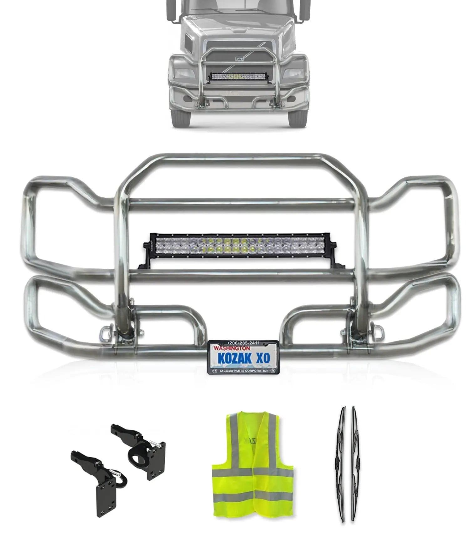 Front Grille Guard Large Chrome 1999-2003 Volvo VNL