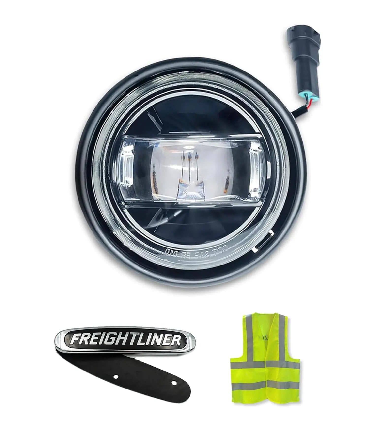 LED Fog Light Black Left Freightliner Columbia 2000-2015, Century -