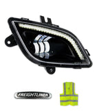 LED Fog Light with Halo Ring DLR Black Housing Right Freightliner Cascadia 2018+ -