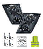 Black Housing Fog Lights Pair Volvo VNM VN VNL 2004-2017 -