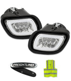 Full LED Projector Fog Lights Chrome Pair Freightliner Cascadia 2008-2017 -