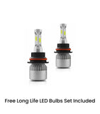 Headlights with Led Bulbs Set 1998-2003 Volvo VN VNL 2000-2017 VNM