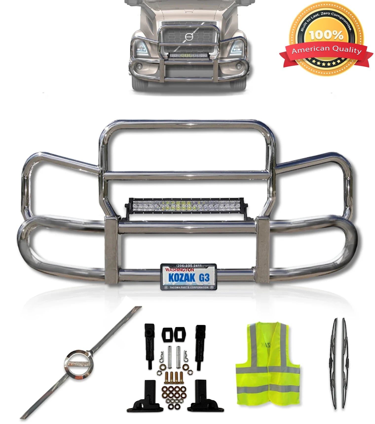 Front Steel Grille Deer Guard Herd 300 2018+ Volvo VNR 660