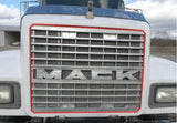 Replacement Front Chrome Grille with Emblem for Mack CH Truck - Direct OEM Replacement (TR047) - PLUS License Plate Frame amd 2x22 inch Windshield wipers included