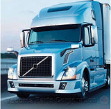 Chrome Finish Hood Mirrors compatible with Volvo VNL 2004-2016 Left Driver and Right Passenger Side Pair with Mounting Kits PLUS Logo, 2x 22 inch Windshield Wiperesand, KOZAK Vest