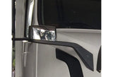 Replacement Hood Chrome Finish Mirror Right Passenger Side Only With Mounting Kit for Volvo VNL 2004-2017- Volvo Truck Accessories - PLUS Volvo Logo Emblem, 2x 22" Wipers, KOZAK Reflective Vest