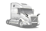 Chrome Hood Heated Mirror Aftermarket Replacement Pair Right and Left Side compatible with Volvo VNL 2018+ Semi Trucks PLUS Volvo Logo, 2x Wipers and KOZAK Reflective Vest