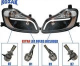 Black Housing Headlight Assembly with LED Bar for Kenworth T680 - Tacoma Parts Corporation
