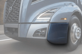 KOZAK PLASTIC Bumper Corner Cover Left Driver Side compatible with Volvo VNL 2018 and newer Plus Logo Emblem with Stripe, 2X 22 Windshield Wipers, KOZAK Reflective Vest