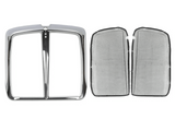 KOZAK Grille Chrome with Aluminum Bug Mesh Net Compatible with Kenworth T660 Models L29-1053-100 PLUS Kenworth Logo 2x 22" Windshield wipers and KOZAK Vest