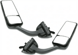 Kozak Replacement Black Heated Door Side Mirrors pair SET (Left Driver and Right Passenger Side) for Freightliner Cascadia 2008-2017 PLUS Logo Emblem, 2x 22 inch Windshield Wipers and KOZAK Vest
