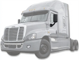 Kozak Replacement Black Heated Door Side Mirror Left Driver Side for Freightliner Cascadia 2008-2017 PLUS Freightliner Logo Emblem, 2x 22 inch Windshield Wipers and KOZAK Reflective Vest included
