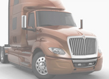 KOZAK Center Bumper Chrome Trim for International LT625 Plus International Logo Emblem and Kozak Reflective Vest