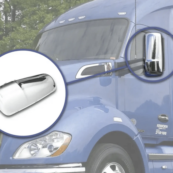 Door Mirror Covers Chrome Set Kenworth 2013-2021 T680 T880