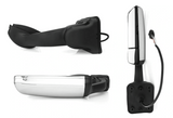 Kozak Replacement Chrome Heated Door Side Mirror Set (Left Driver + Right Passenger Sides) for Freightliner Cascadia 2008-2017 PLUS Logo, 2x 22" Windshield Wipers and Kozak Vest