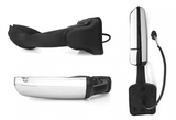 Kozak Replacement Chrome Heated Door Side Mirror Right Passenger Side for Freightliner Cascadia 2008-2017 PLUS Freightliner Logo Emblem, Kozak Vest and 2x 22 inch Windshield Wipers included