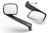 KOZAK Chrome Hood Mirror Aftermarket Replacement Left (Driver Side) for Freightliner Cascadia 2018+ Semi Trucks PLUS Windshield Wipers, Freightliner Emblem, Frame License Plate and KOZAK Vest
