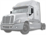 Kozak Replacement Black Heated Door Side Mirrors pair SET (Left Driver and Right Passenger Side) for Freightliner Cascadia 2008-2017 PLUS Logo Emblem, 2x 22 inch Windshield Wipers and KOZAK Vest