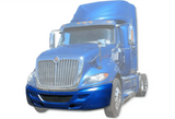 KOZAK PLASTIC Bumper SET: Center Bumper Cover & End Corner Extension PAIR (Left and Right Side) with Grille Screen for International Prostar 2008-2015 PLUS Logo, Wipers, License Plate Frame and Vest