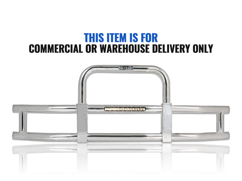 Chrome Grille Guard w/ Built in 16'' LED Bar 2022+ Peterbilt 579 NO Fog