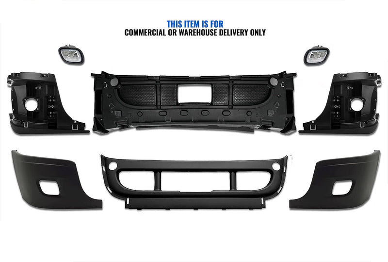 Bumper Set with Fog Light Holes 6 Pcs Includes 2 Pcs Fog Light 2008-2017 Freightliner Cascadia 125 113