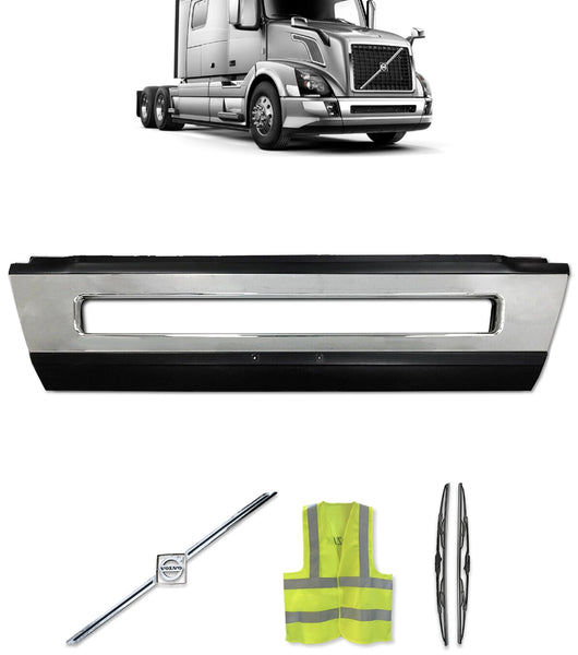 Center Middle Bumper Plastic with Chrome Trim 2016-2017 Volvo VNL