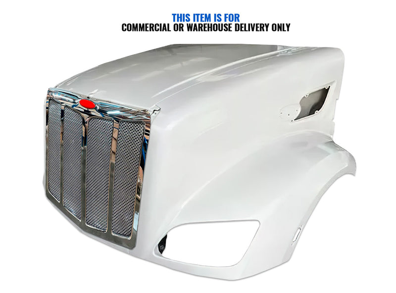 Fiberglass Long Hood Modified Style w/Front Grille 2014-2022 Peterbilt 579