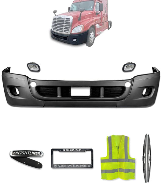 Bumper Set w/ Fog Light Holes Includes 2 Pcs Fog Light 2008-2017 Freightliner Cascadia 125 113