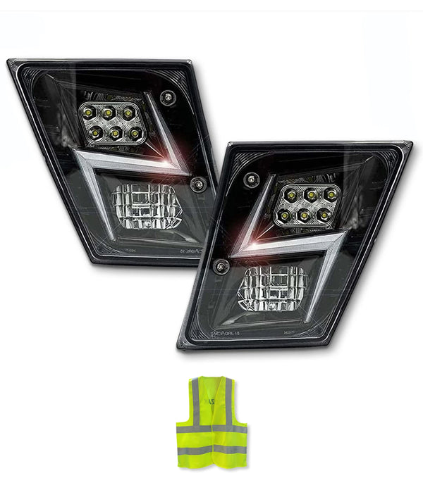 Fog LED Lights Black Set 2004-2017 Volvo VNM VNL VT